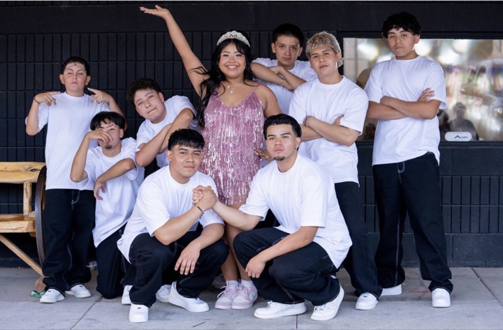 Quinceañera group photo at our Orem, Utah event venue