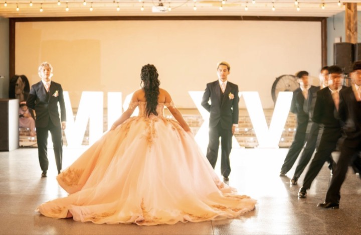 Quinceañera grand entrance at our Orem, Utah wedding and quinceañera venue